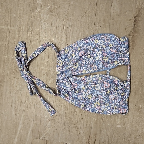 💕FRANKIES BIKINIS💕 Cupid High Neck Bikini Top Springtime Print ~ Large L NWOT - Picture 4 of 7